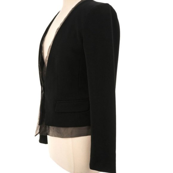 GAP One-button Tuxedo Blazer with Sheer Trim -Size M - Picture 2 of 4